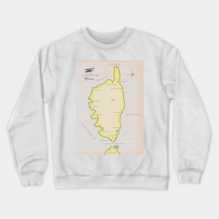 Illustrated map of Corsica Crewneck Sweatshirt